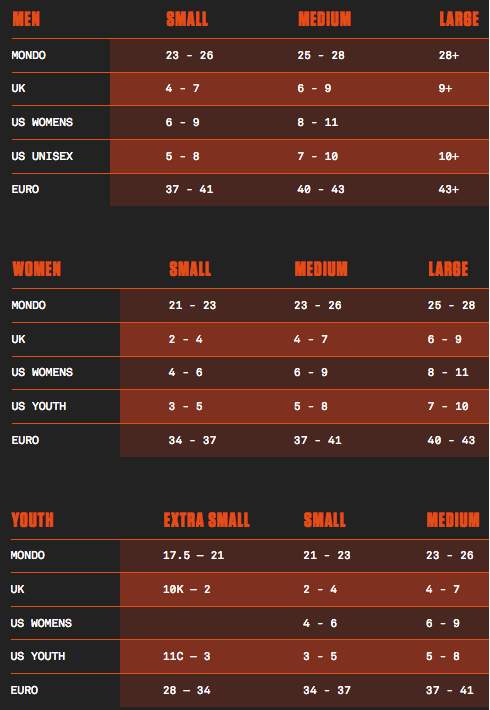 size chart