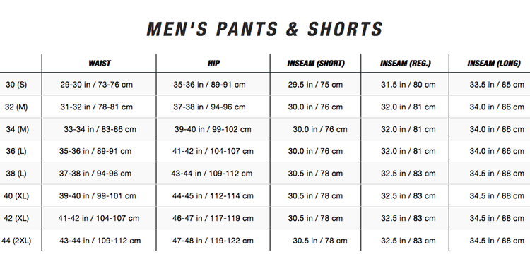 north face men's sizing