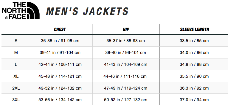 north face jacket size chart Shop Clothing &amp; Shoes Online