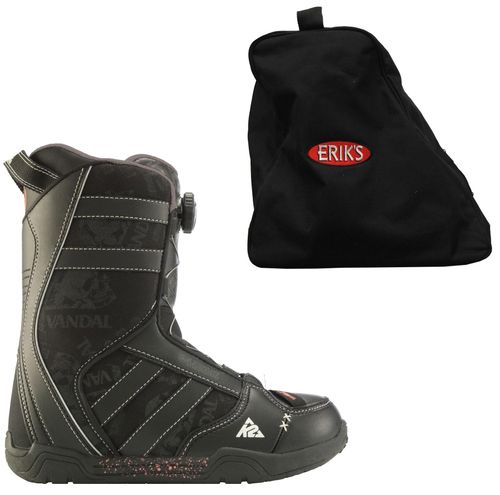K2 Kids Vandal Snowboard Boots Size 5-7 and Bag Package