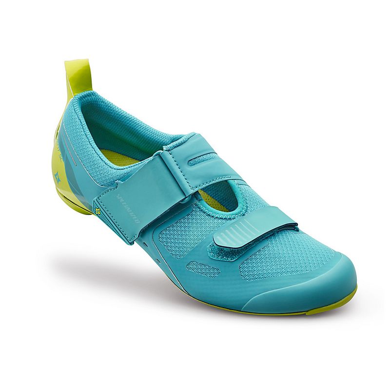 teal cycling shoes