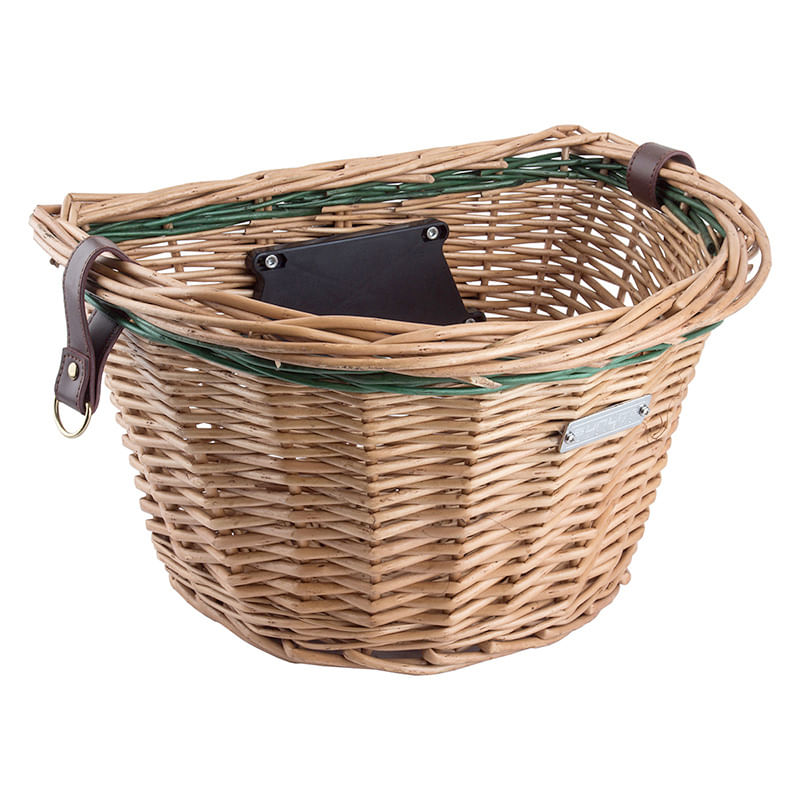nonbranded 1pc Bike Basket Wick Woven Detachable Bicycle Front Basket Weave Basket Bike Accessory Bike Storage Container for Kids Adult