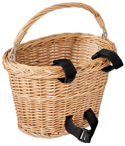 XLC Wicker Front Basket Small 8 x 10 x 7.5 Brown