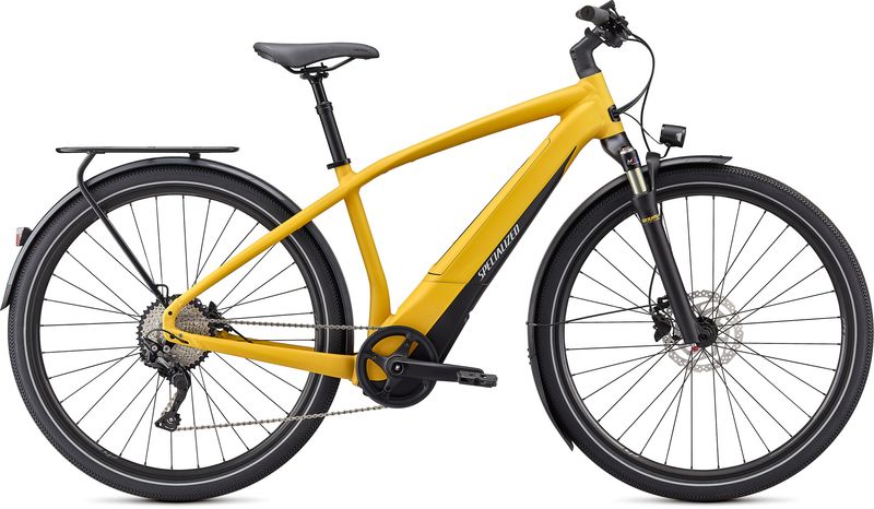 yellow hybrid bike