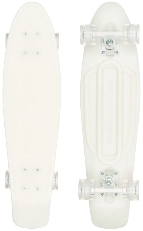 Swell White Wash 22 Inch Glow in the Dark Cruiser Skateboard with Light Up Wheels